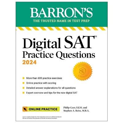 barrons practice tests harder|Barron's SAT with Online Tests (Barron's Test Prep).